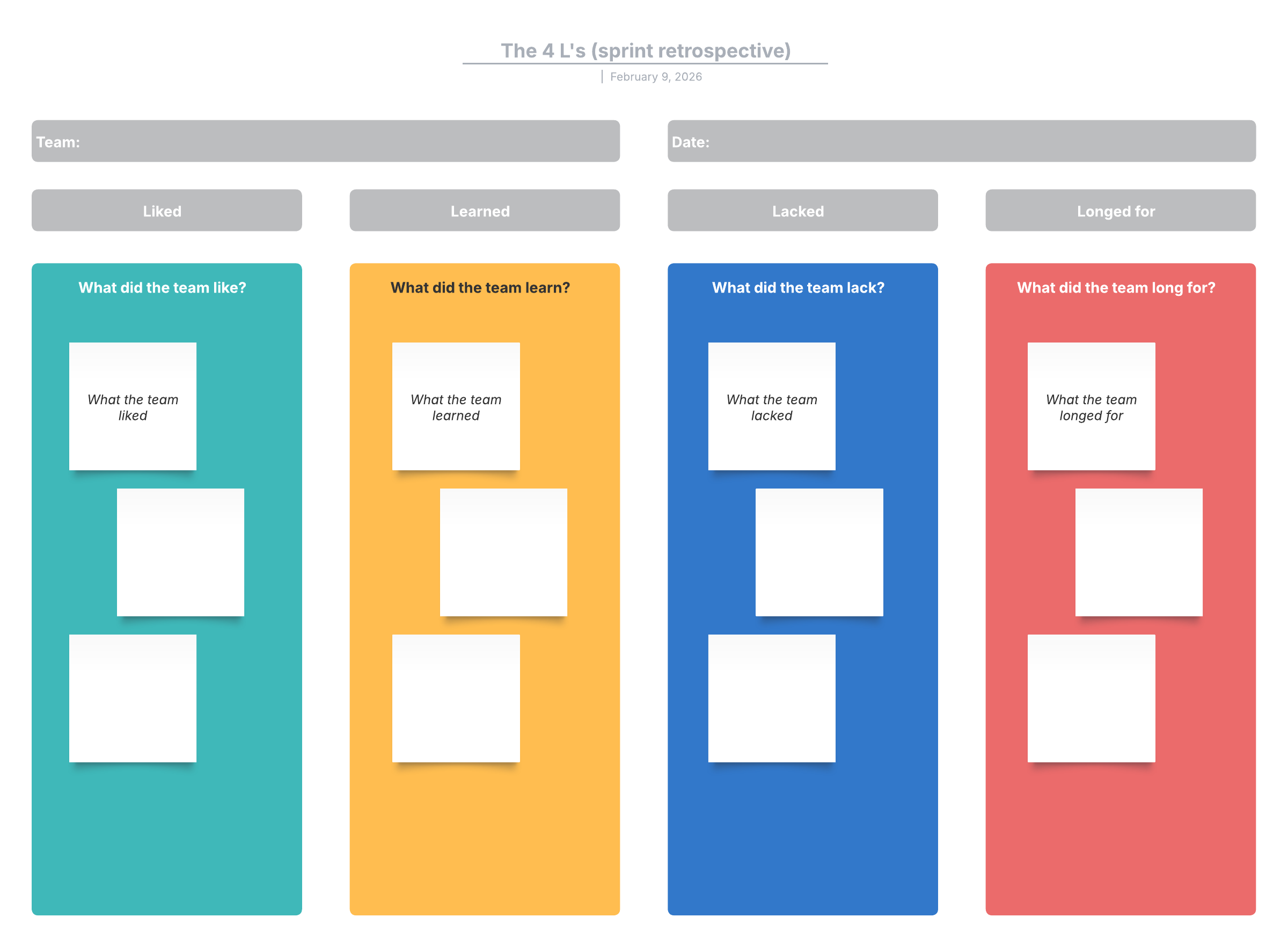 Lucidspark retrospective board